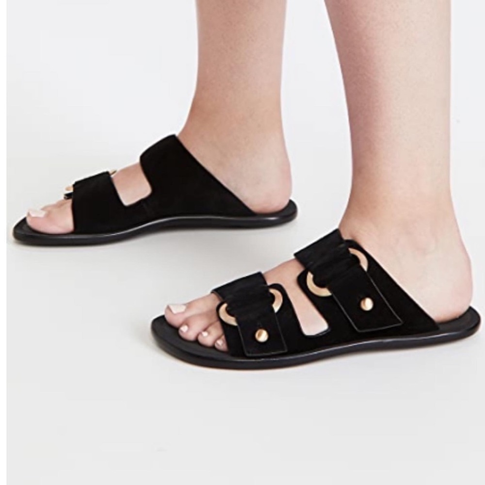 Rag & Bone Arc Flat Leather Suede Slides - image 2